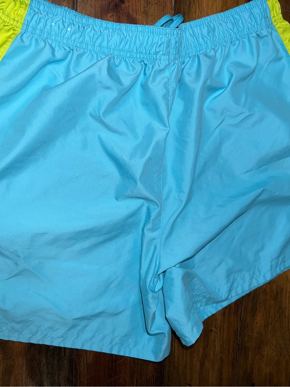 bcg Light Blue Athletic Shorts with Neon Yellow Accent